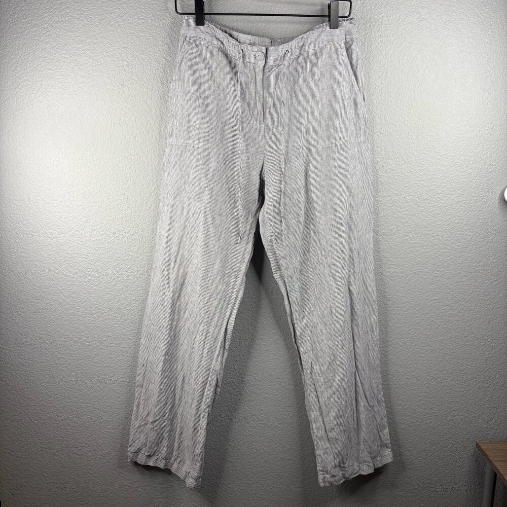 Charter Club Linen Blue Striped Trousers
